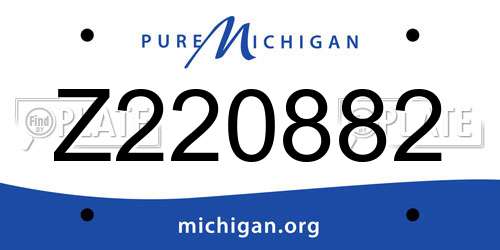 Z220882 Michigan License Plate