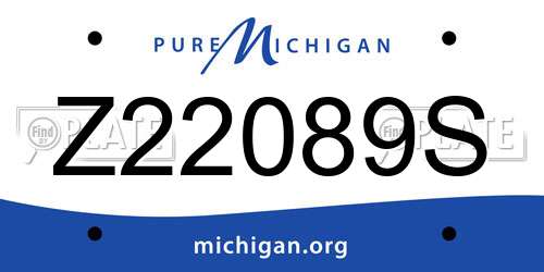 Z22089S Michigan License Plate