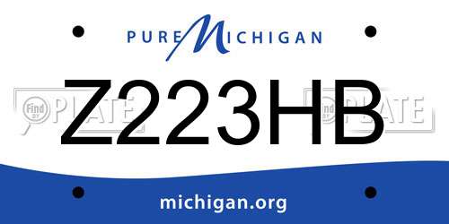 Z223HB Michigan License Plate