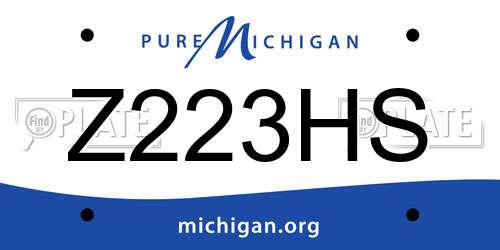 Z223HS Michigan License Plate