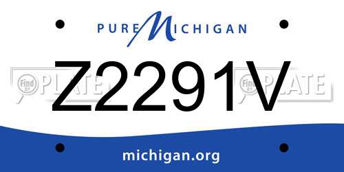Z2291V Michigan License Plate