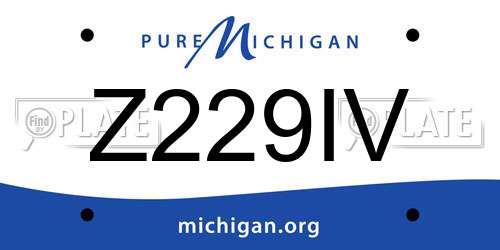 Z229IV Michigan License Plate