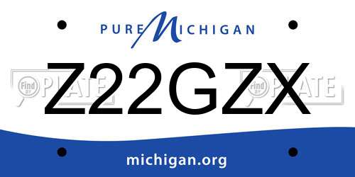 Z22GZX Michigan License Plate