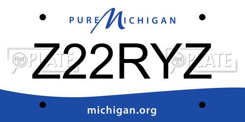 Z22RYZ Michigan License Plate