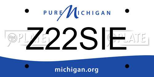 Z22SIE Michigan License Plate