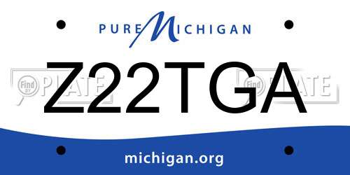 Z22TGA Michigan License Plate