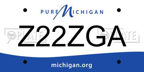 Z22ZGA Michigan License Plate