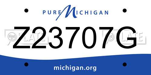 Z23707G Michigan License Plate