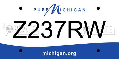 Z237RW Michigan License Plate