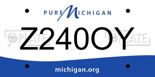 Z240OY Michigan License Plate