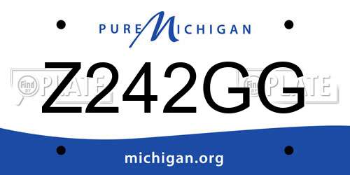 Z242GG Michigan License Plate