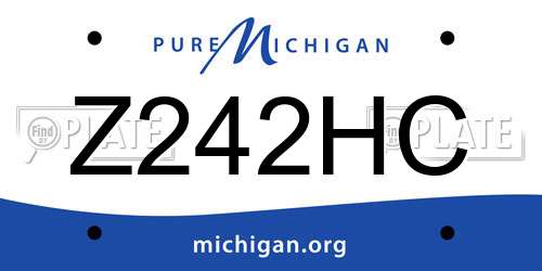 Z242HC Michigan License Plate