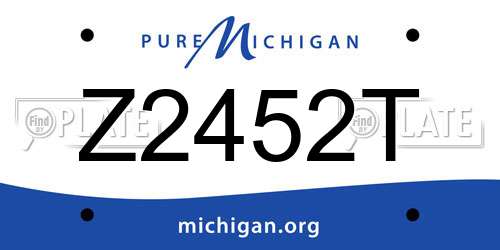 Z2452T Michigan License Plate