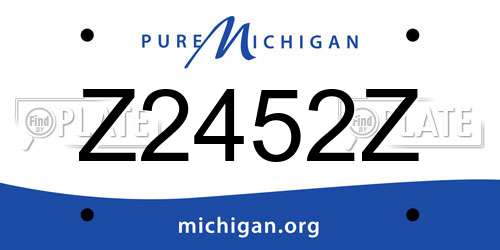 Z2452Z Michigan License Plate