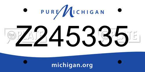 Z245335 Michigan License Plate