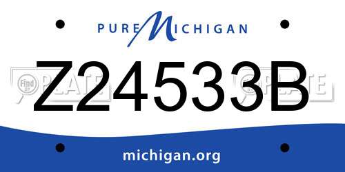Z24533B Michigan License Plate