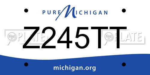 Z245TT Michigan License Plate