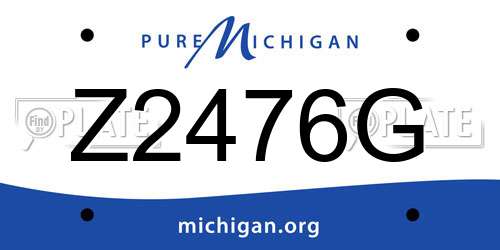 Z2476G Michigan License Plate