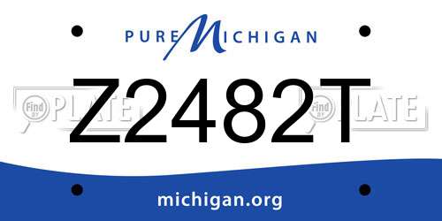 Z2482T Michigan License Plate