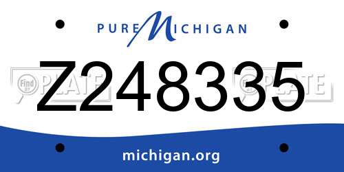 Z248335 Michigan License Plate