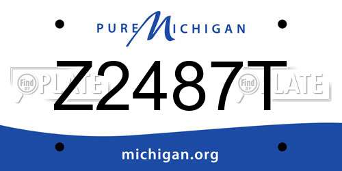 Z2487T Michigan License Plate