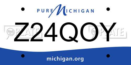 Z24QOY Michigan License Plate