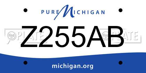 Z255AB Michigan License Plate