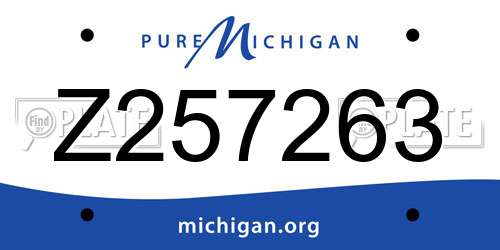 Z257263 Michigan License Plate