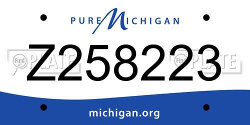 Z258223 Michigan License Plate