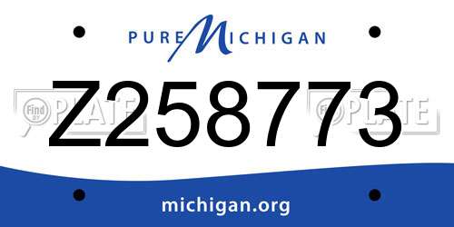 Z258773 Michigan License Plate