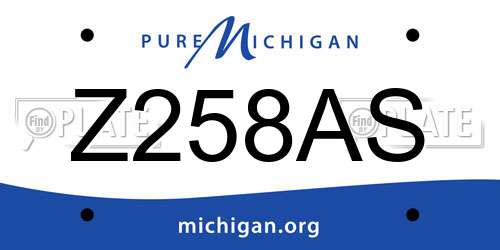 Z258AS Michigan License Plate