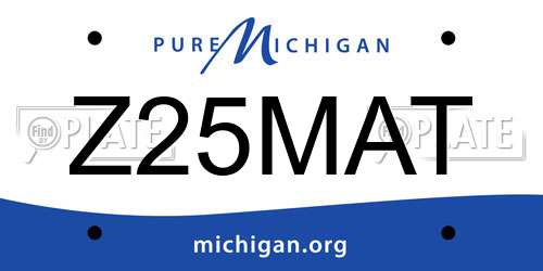 Z25MAT Michigan License Plate