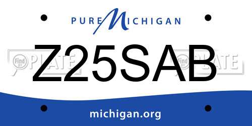 Z25SAB Michigan License Plate