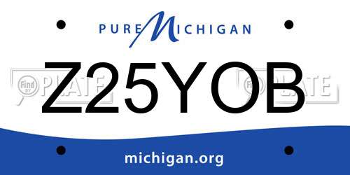 Z25YOB Michigan License Plate