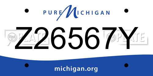 Z26567Y Michigan License Plate