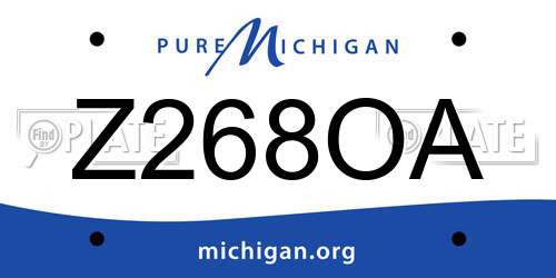 Z268OA Michigan License Plate