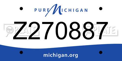 Z270887 Michigan License Plate