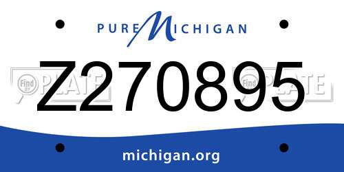 Z270895 Michigan License Plate
