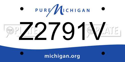 Z2791V Michigan License Plate