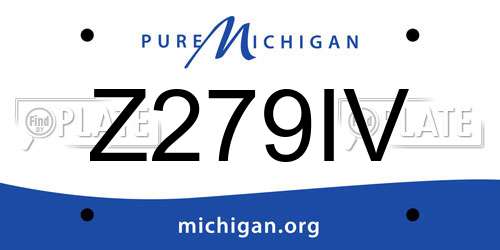 Z279IV Michigan License Plate