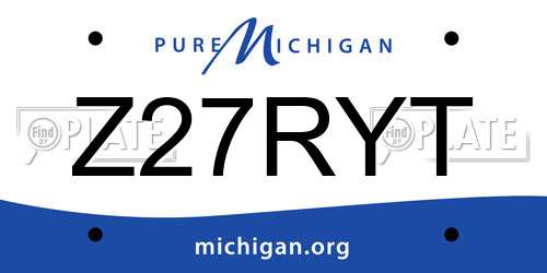 Z27RYT Michigan License Plate
