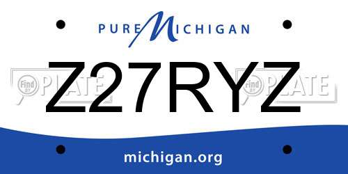 Z27RYZ Michigan License Plate