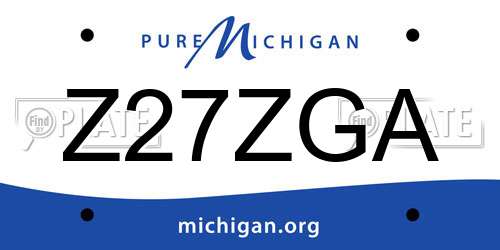 Z27ZGA Michigan License Plate