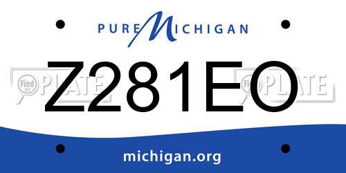 Z281EO Michigan License Plate