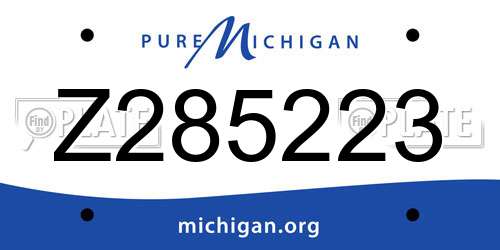 Z285223 Michigan License Plate