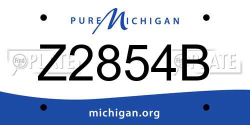 Z2854B Michigan License Plate