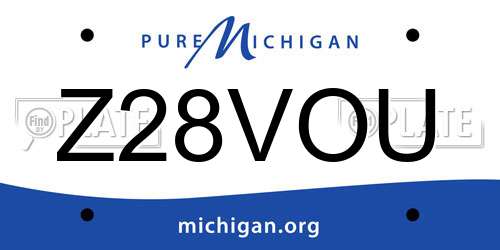 Z28VOU Michigan License Plate
