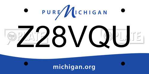 Z28VQU Michigan License Plate