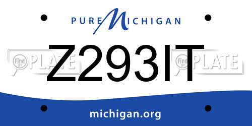 Z293IT Michigan License Plate