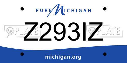Z293IZ Michigan License Plate
